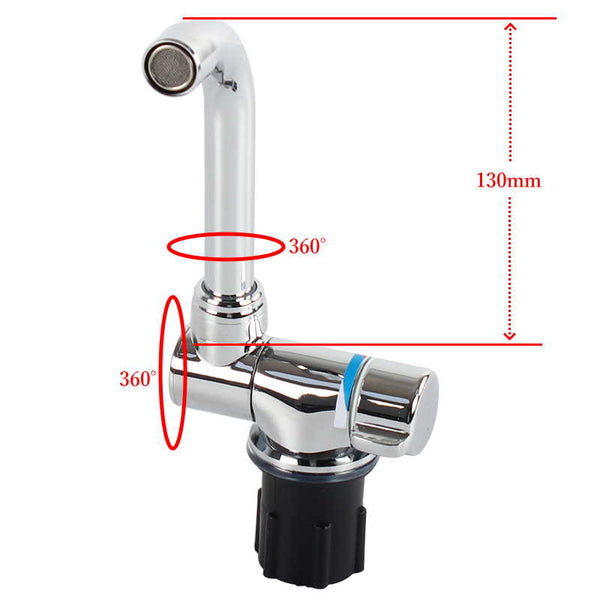 蛇口 混合水栓 360°回転 冷熱水対応 上向き出水 60cmホース付 トイレ 手洗い 立水栓 洗面台 バスルーム シングルレバー - 工具、DIY用品